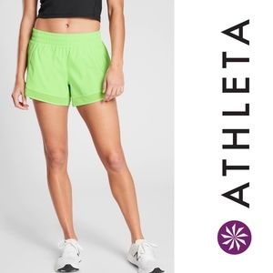 Printed Mesh Racer Run Short 4" - Neon Green